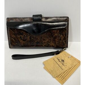 Patricia Nash Valentia Floret Leather Large Wallet Brown A390997 New With Tags